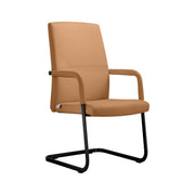 Evander Leather Office Chair With Aluminum Frame Acorn Brown Office Chair Leisuremod