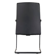 Evander Leather Office Chair With Aluminum Frame Black Office Chair Leisuremod