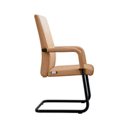 Evander Leather Office Chair With Aluminum Frame Acorn Brown Office Chair Leisuremod