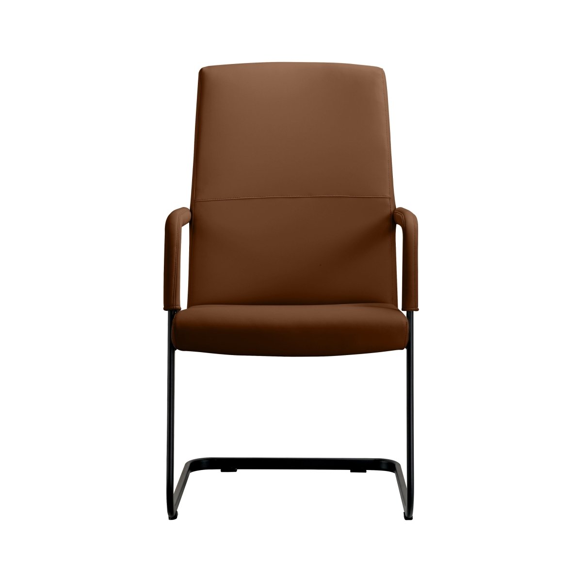 Evander Leather Office Chair With Aluminum Frame Dark Brown Office Chair Leisuremod