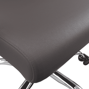 Evander Modern Swivel Office Chair in Leather with Adjustable Height and Silver Frame Grey Office Chair Leisuremod