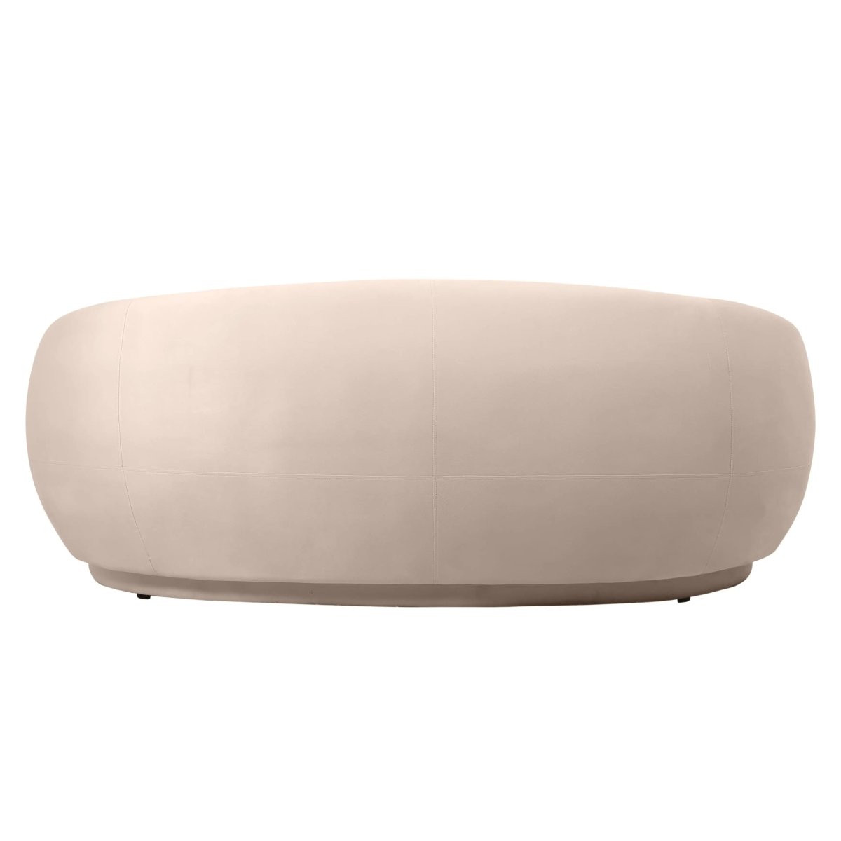 Faze 3-Seater Velvet Sofa with Curved Backrest and Pine Wood Base Beige Sofa Leisuremod