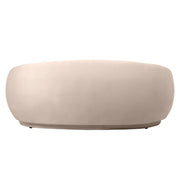 Faze 3-Seater Velvet Sofa with Curved Backrest and Pine Wood Base Beige Sofa Leisuremod