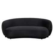 Faze 3-Seater Velvet Sofa with Curved Backrest and Pine Wood Base Beige Sofa Leisuremod