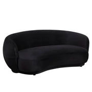 Faze 3-Seater Velvet Sofa with Curved Backrest and Pine Wood Base Beige Sofa Leisuremod