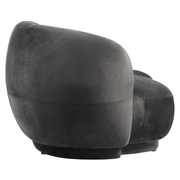 Faze 3-Seater Velvet Sofa with Curved Backrest and Pine Wood Base Light Grey Sofa Leisuremod