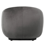 Faze Modern Barrel Accent Chair in Velvet with Wooden Base Light Grey CHAIR Leisuremod