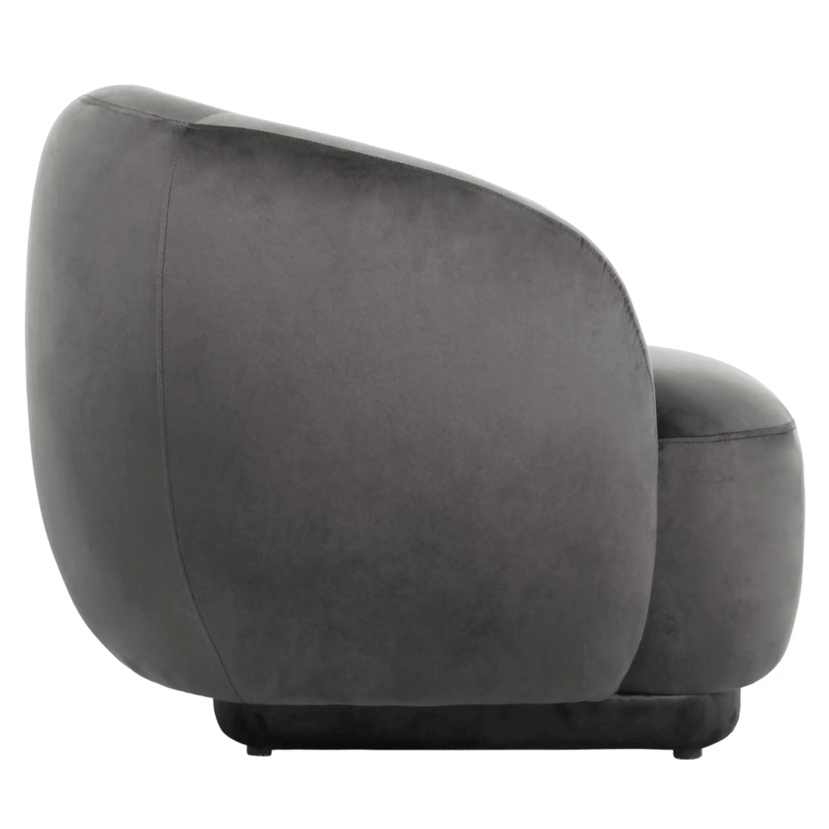 Faze Modern Barrel Accent Chair in Velvet with Wooden Base Light Grey CHAIR Leisuremod