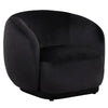 Faze Modern Barrel Accent Chair in Velvet with Wooden Base