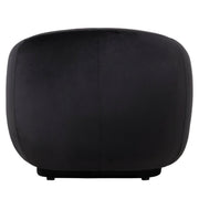 Faze Modern Barrel Accent Chair in Velvet with Wooden Base Black CHAIR Leisuremod