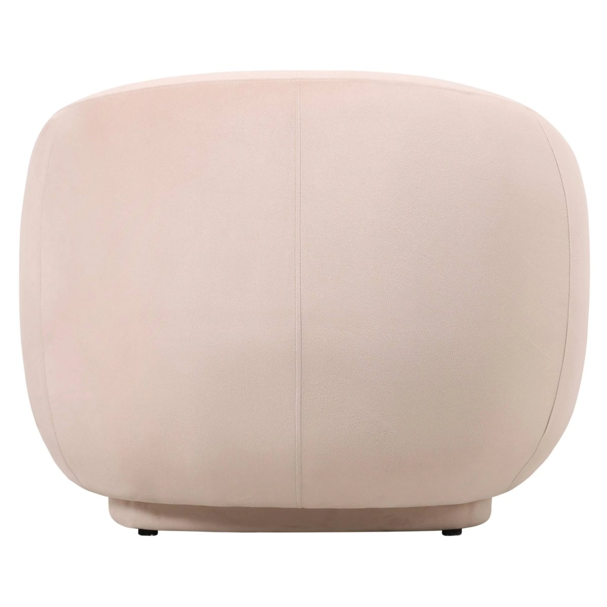 Faze Modern Barrel Accent Chair in Velvet with Wooden Base Beige CHAIR Leisuremod