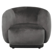 Faze Modern Barrel Accent Chair in Velvet with Wooden Base Light Grey CHAIR Leisuremod