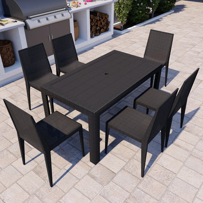 Mace Patio Outdoor Dining Chair with Weave Design in Polypropylene - Elax Furniture