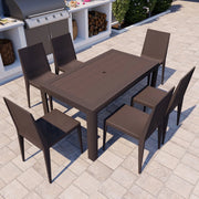 Mace Mid-Century 7-Piece Outdoor Dining Set - Elax Furniture