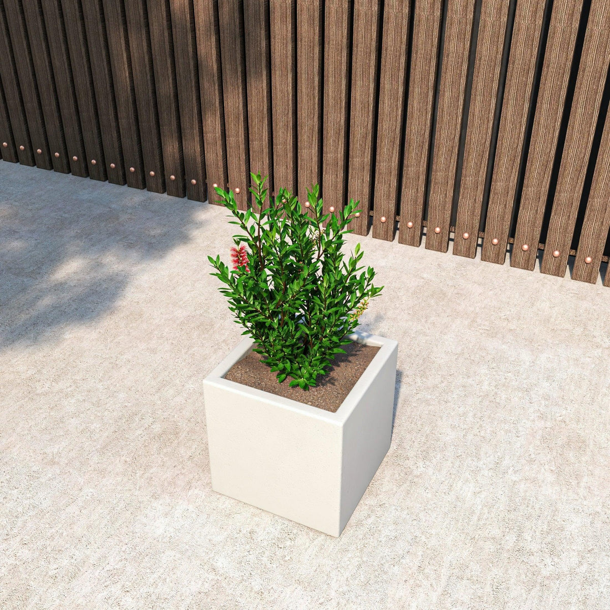 Fern Fiberstone and MGO Clay Mid-Century Modern Square Planter Pot for Indoor and Outdoor - Elax Furniture