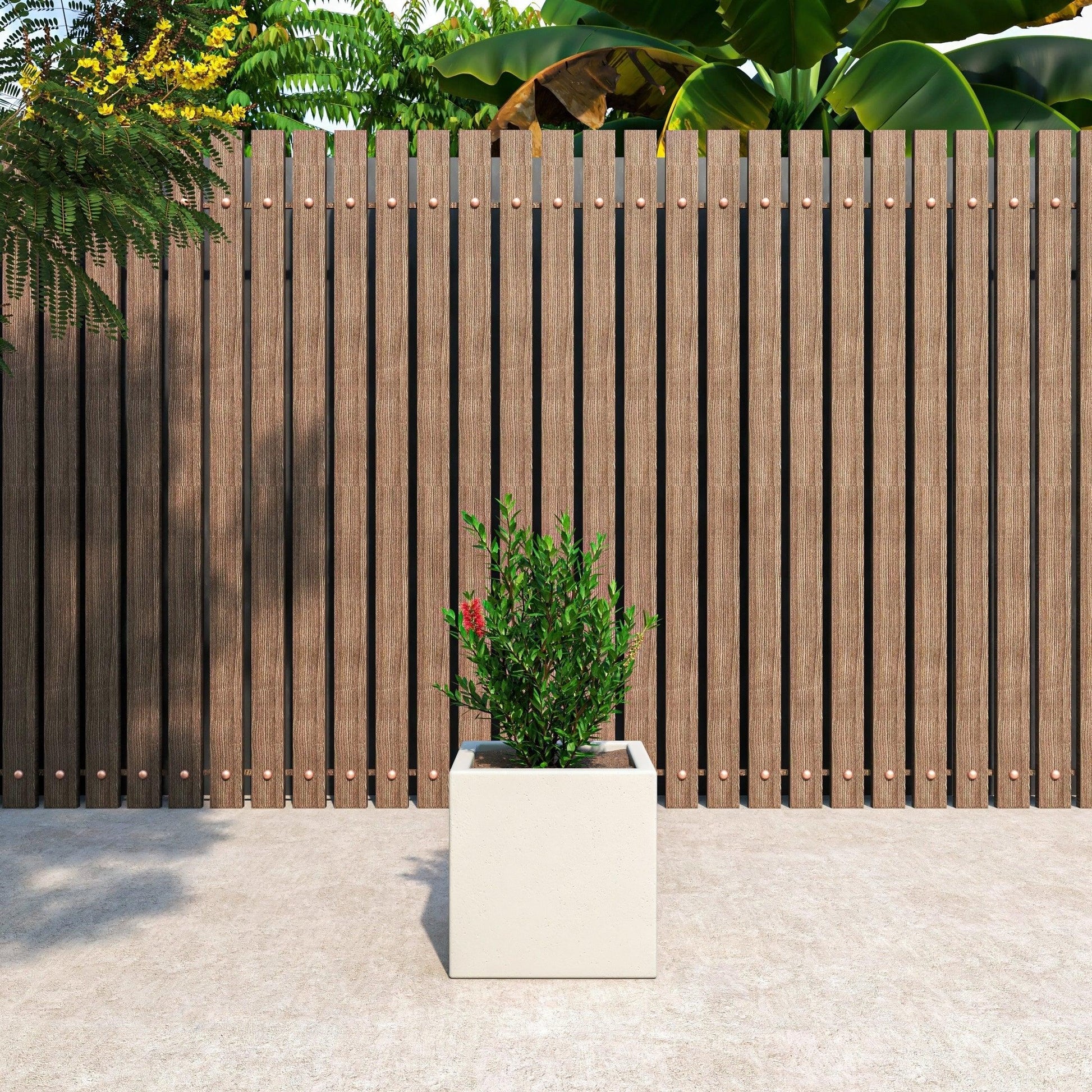 Fern Fiberstone and MGO Clay Mid-Century Modern Square Planter Pot for Indoor and Outdoor - Elax Furniture