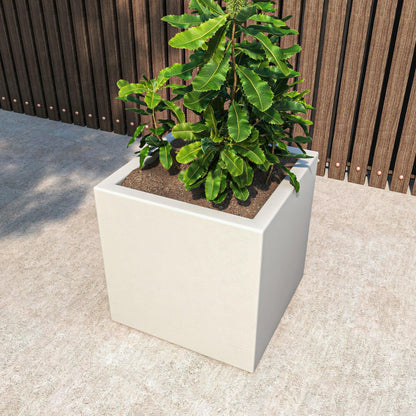 Fern Fiberstone and MGO Clay Mid-Century Modern Square Planter Pot for Indoor and Outdoor - Elax Furniture