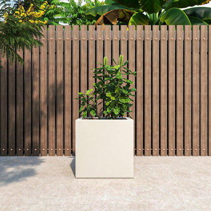 Fern Fiberstone and MGO Clay Mid-Century Modern Square Planter Pot for Indoor and Outdoor - Elax Furniture