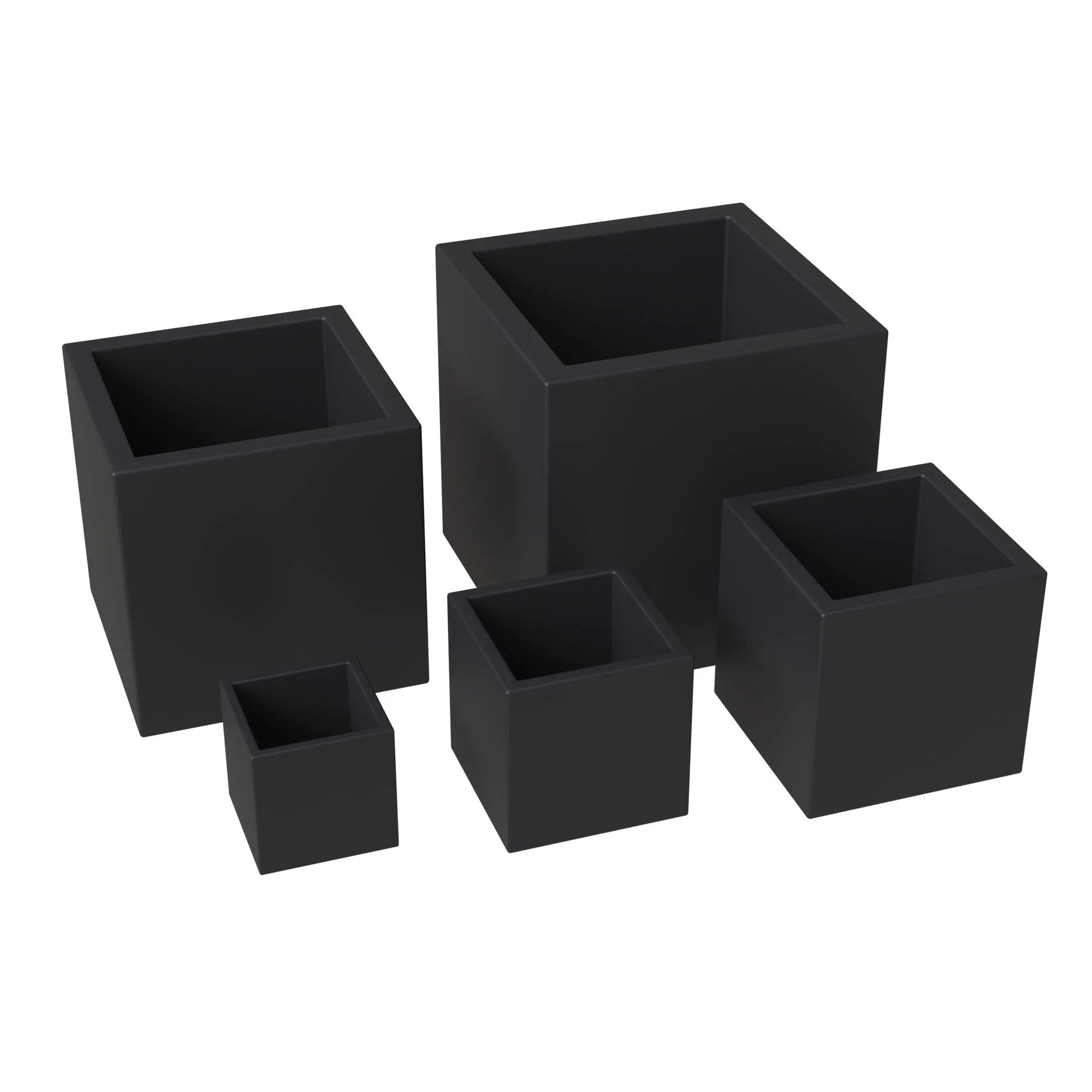 Fern 5-Piece Modern Fiberstone and MGO Clay Square Planter Set for Indoor and Outdoor - Elax Furniture