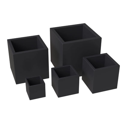 Fern 5-Piece Modern Fiberstone and MGO Clay Square Planter Set for Indoor and Outdoor - Elax Furniture