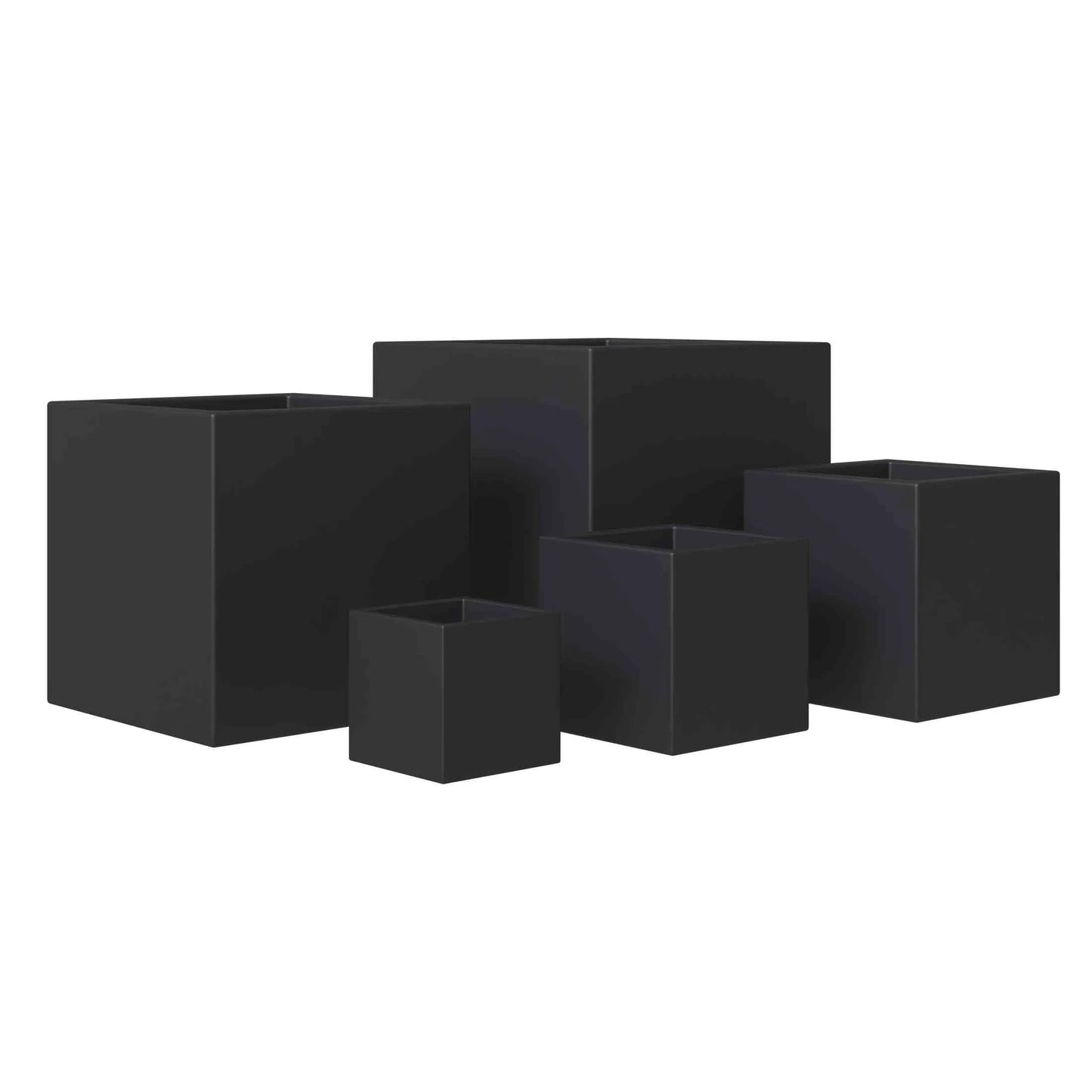 Fern 5-Piece Modern Fiberstone and MGO Clay Square Planter Set for Indoor and Outdoor - Elax Furniture
