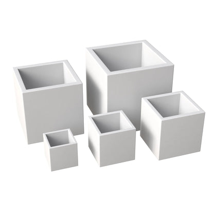 Fern 5-Piece Modern Fiberstone and MGO Clay Square Planter Set for Indoor and Outdoor - Elax Furniture