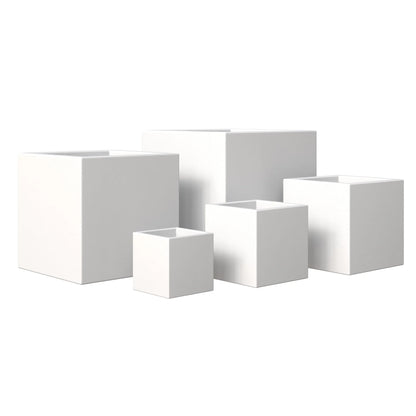 Fern 5-Piece Modern Fiberstone and MGO Clay Square Planter Set for Indoor and Outdoor - Elax Furniture