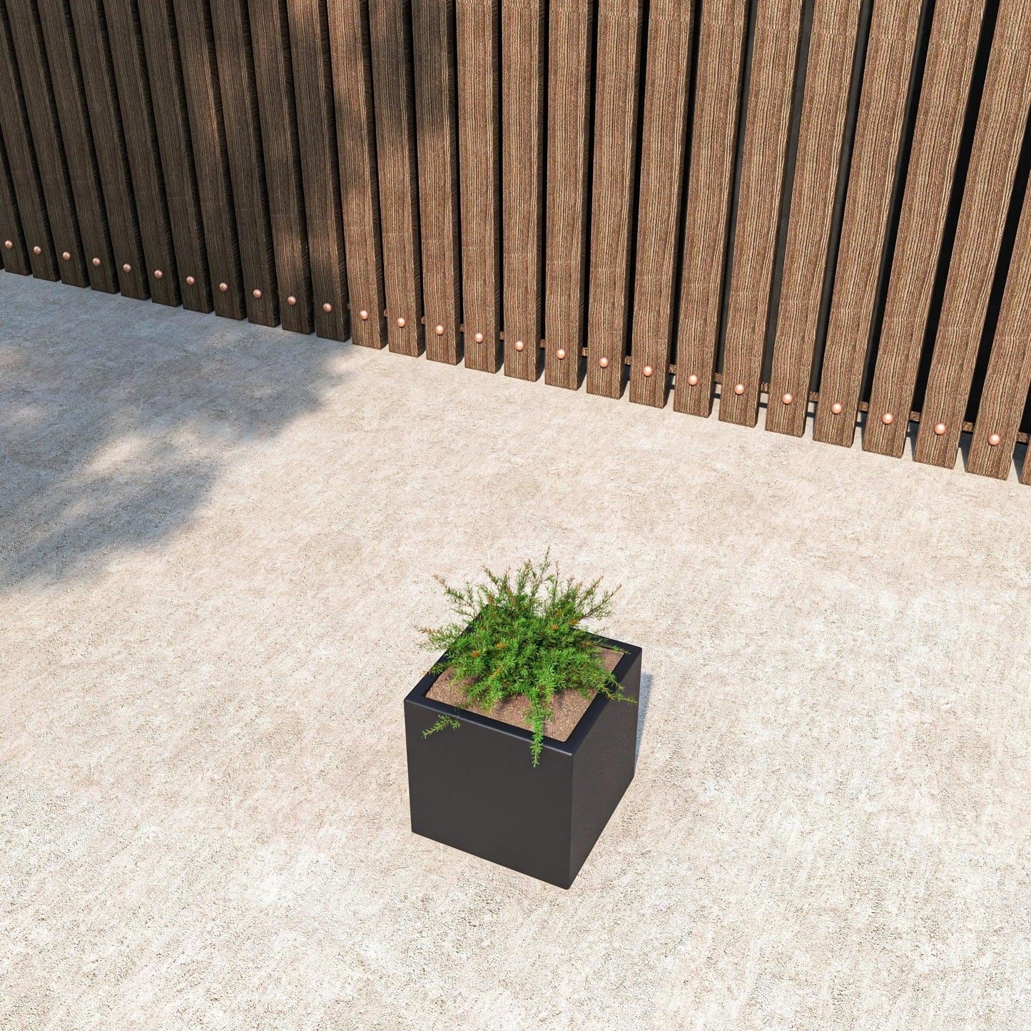 Fern Fiberstone and MGO Clay Mid-Century Modern Square Planter Pot for Indoor and Outdoor - Elax Furniture