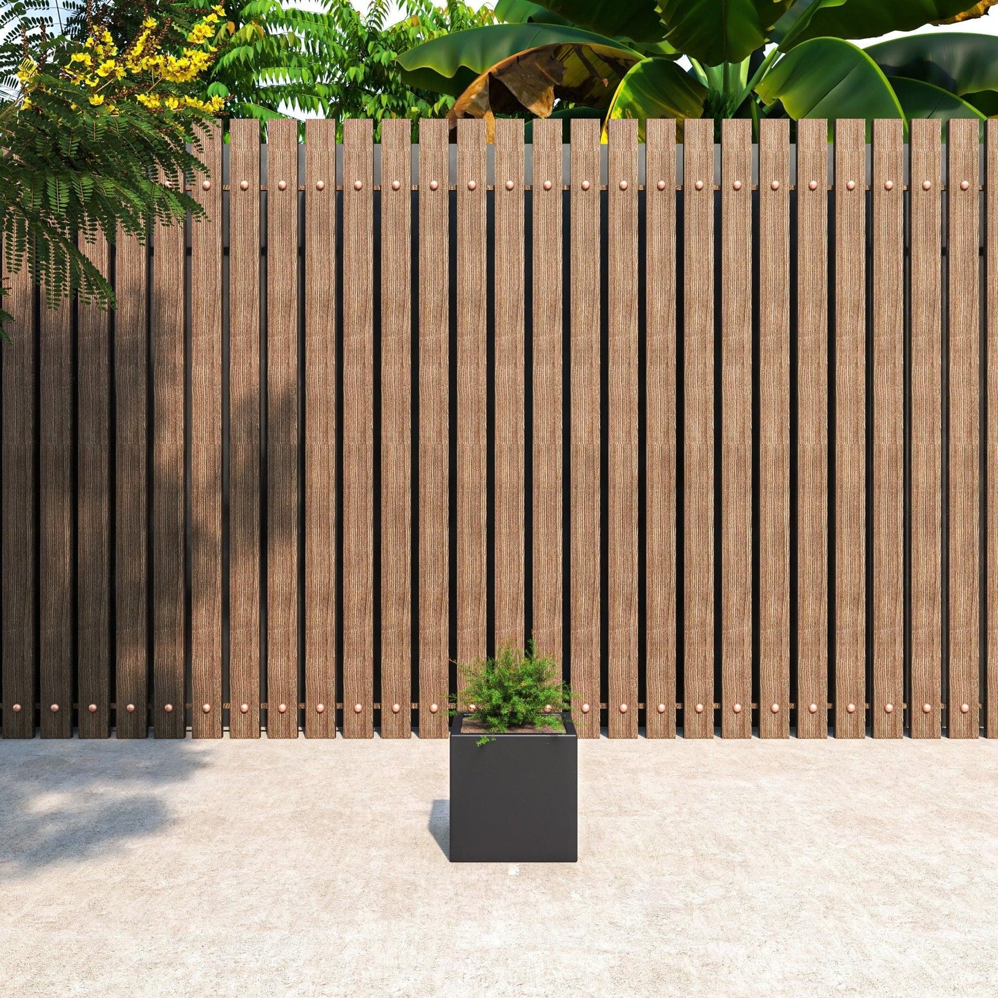 Fern Fiberstone and MGO Clay Mid-Century Modern Square Planter Pot for Indoor and Outdoor - Elax Furniture