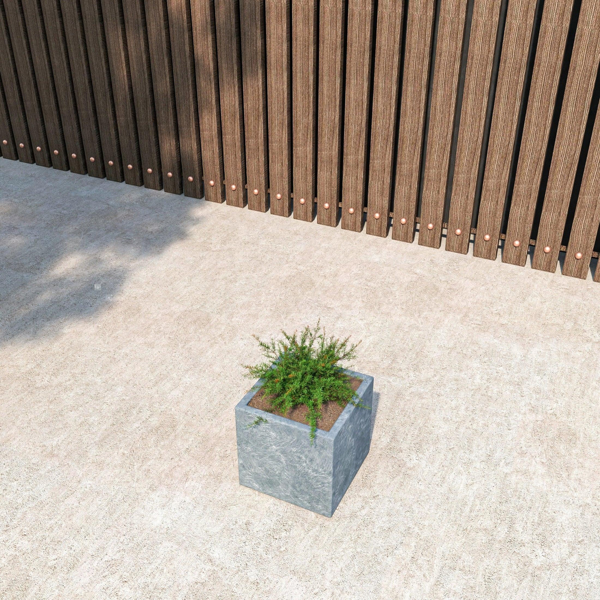 Fern Fiberstone and MGO Clay Mid-Century Modern Square Planter Pot for Indoor and Outdoor - Elax Furniture