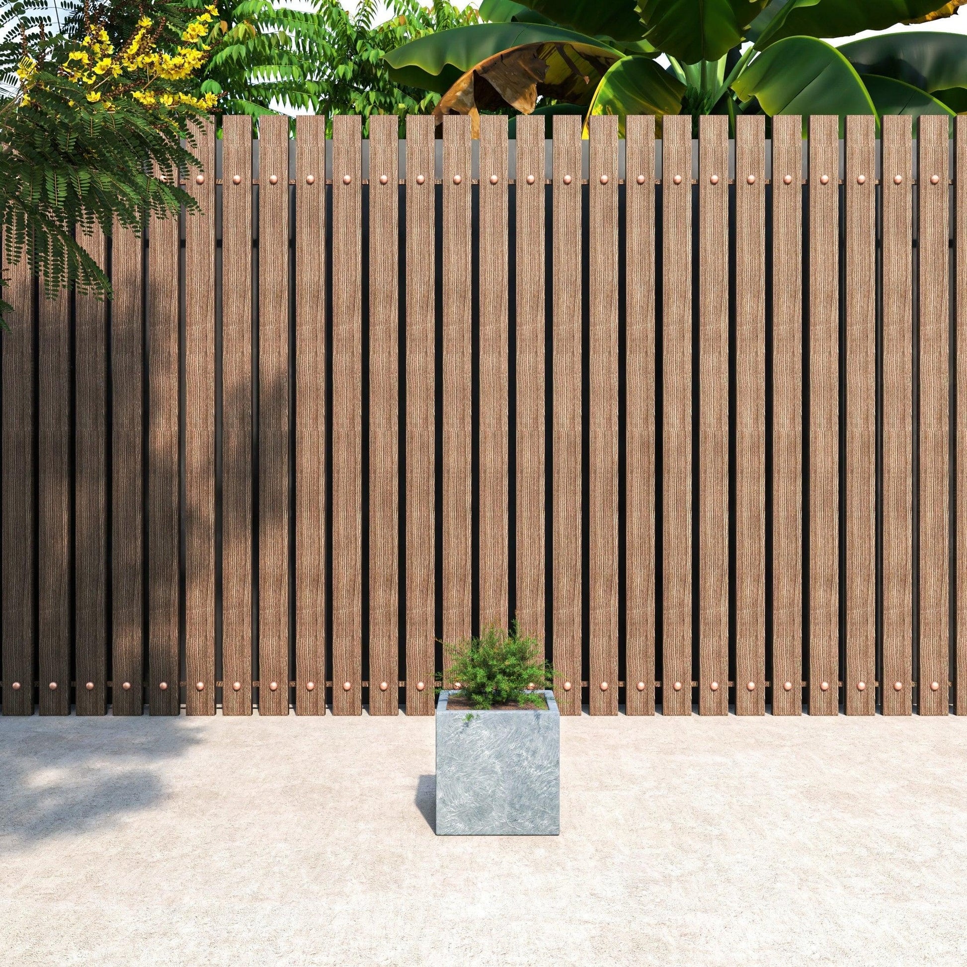 Fern Fiberstone and MGO Clay Mid-Century Modern Square Planter Pot for Indoor and Outdoor - Elax Furniture