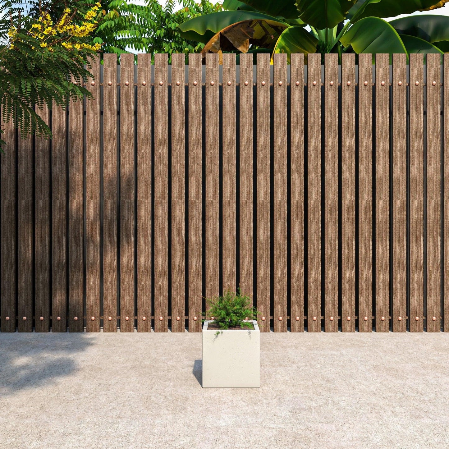 Fern Fiberstone and MGO Clay Mid-Century Modern Square Planter Pot for Indoor and Outdoor - Elax Furniture