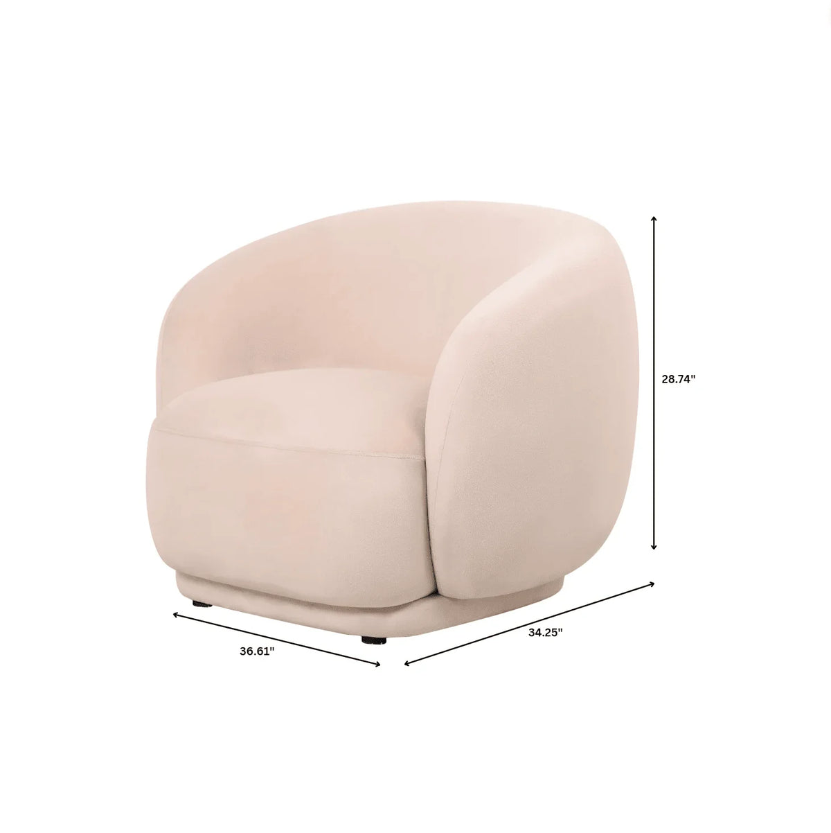 Faze Accent Chair Upholstered in Velvet Single-Seater Sofa Padded Seat and Back - Elax Furniture
