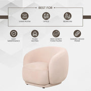 Faze Accent Chair Upholstered in Velvet Single-Seater Sofa Padded Seat and Back - Elax Furniture