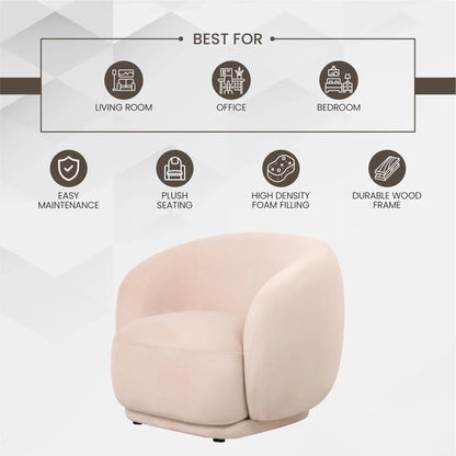 Faze Accent Chair Upholstered in Velvet Single-Seater Sofa Padded Seat and Back - Elax Furniture