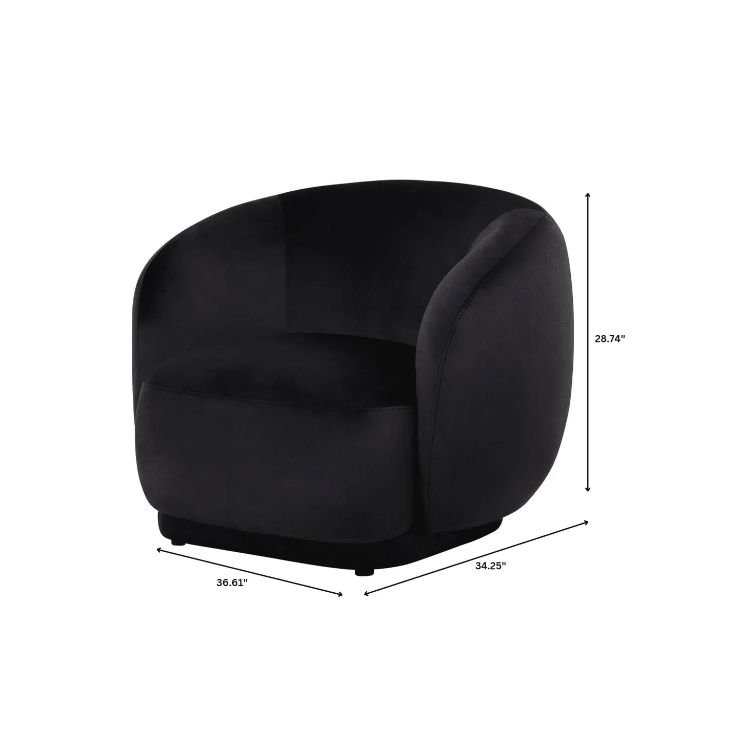 Faze Accent Chair Upholstered in Velvet Single-Seater Sofa Padded Seat and Back - Elax Furniture