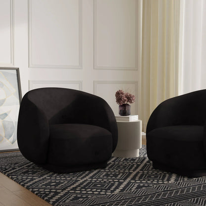 Faze Accent Chair Upholstered in Velvet Single-Seater Sofa Padded Seat and Back - Elax Furniture