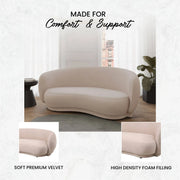 Faze 3-Seater Wide Couch Sofa Upholstered in Velvet - Elax Furniture