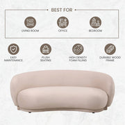 Faze 3-Seater Wide Couch Sofa Upholstered in Velvet - Elax Furniture
