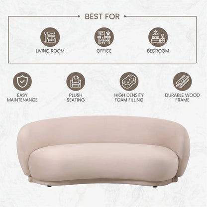 Faze 3-Seater Wide Couch Sofa Upholstered in Velvet - Elax Furniture