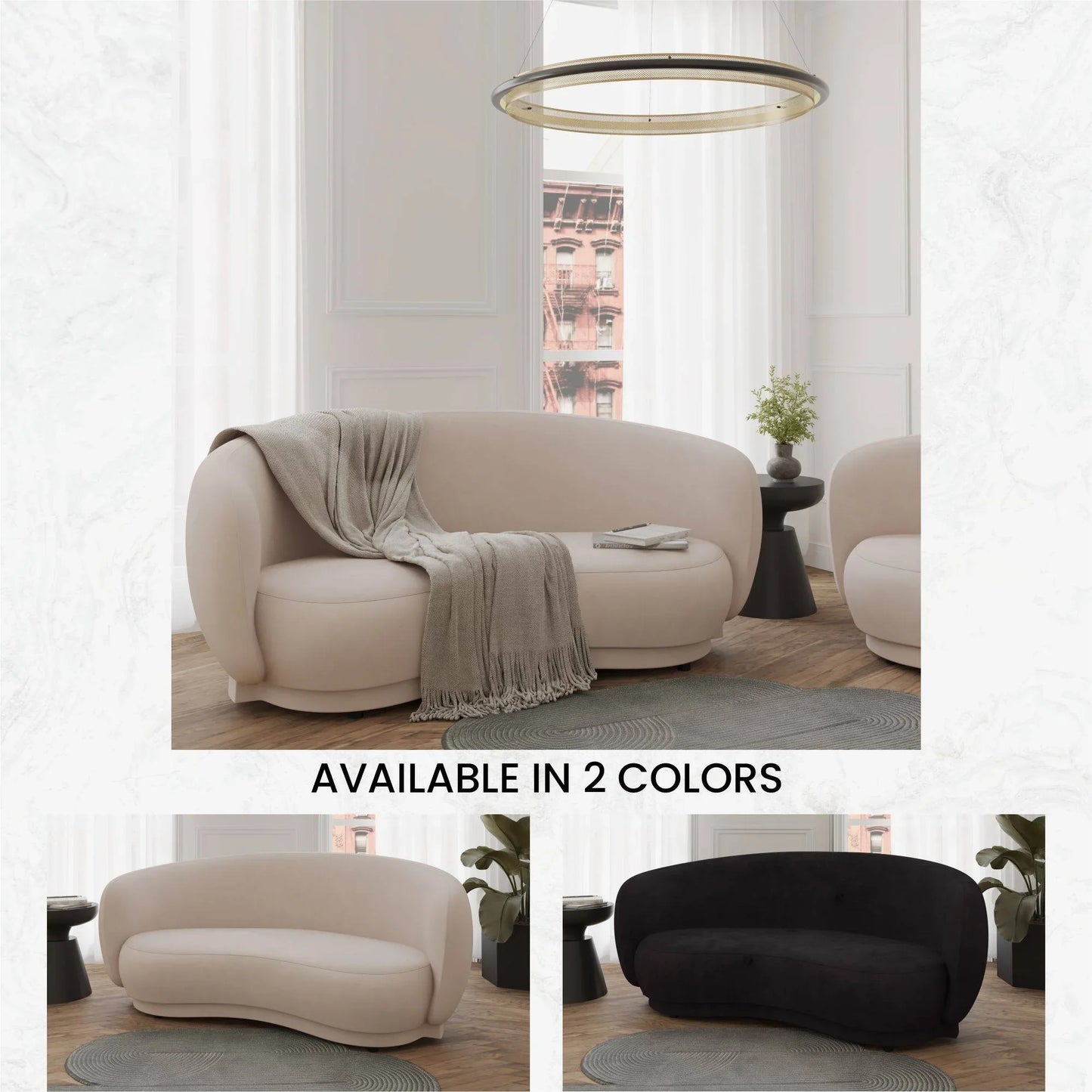 Faze 3-Seater Wide Couch Sofa Upholstered in Velvet - Elax Furniture