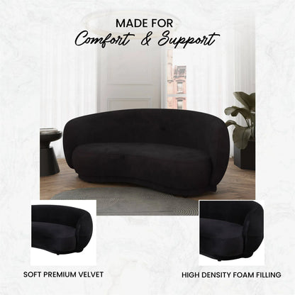 Faze 3-Seater Wide Couch Sofa Upholstered in Velvet - Elax Furniture