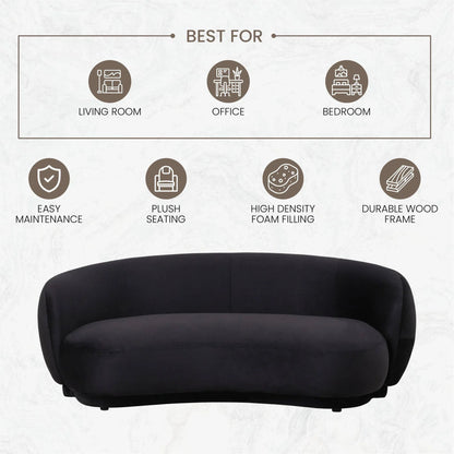 Faze 3-Seater Wide Couch Sofa Upholstered in Velvet - Elax Furniture
