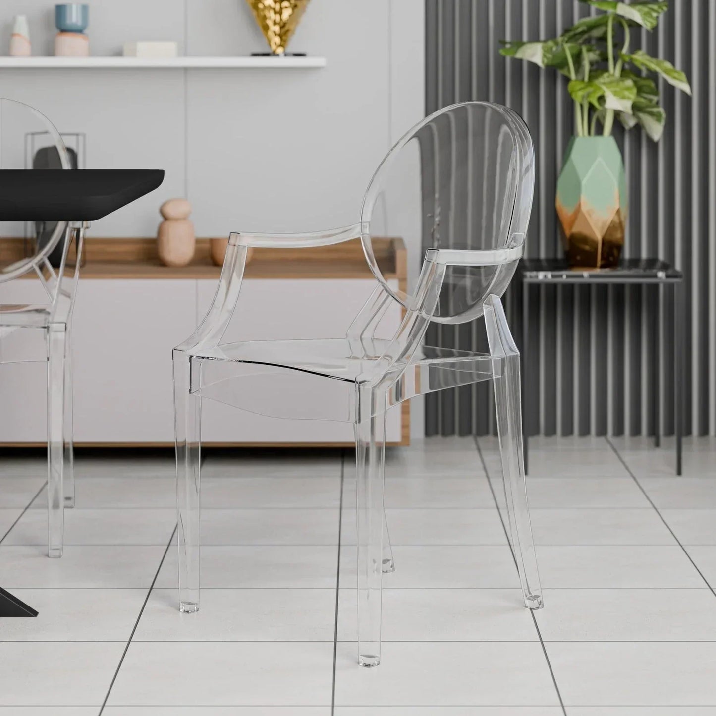 Carroll Modern Acrylic Dining Armchair - Elax Furniture