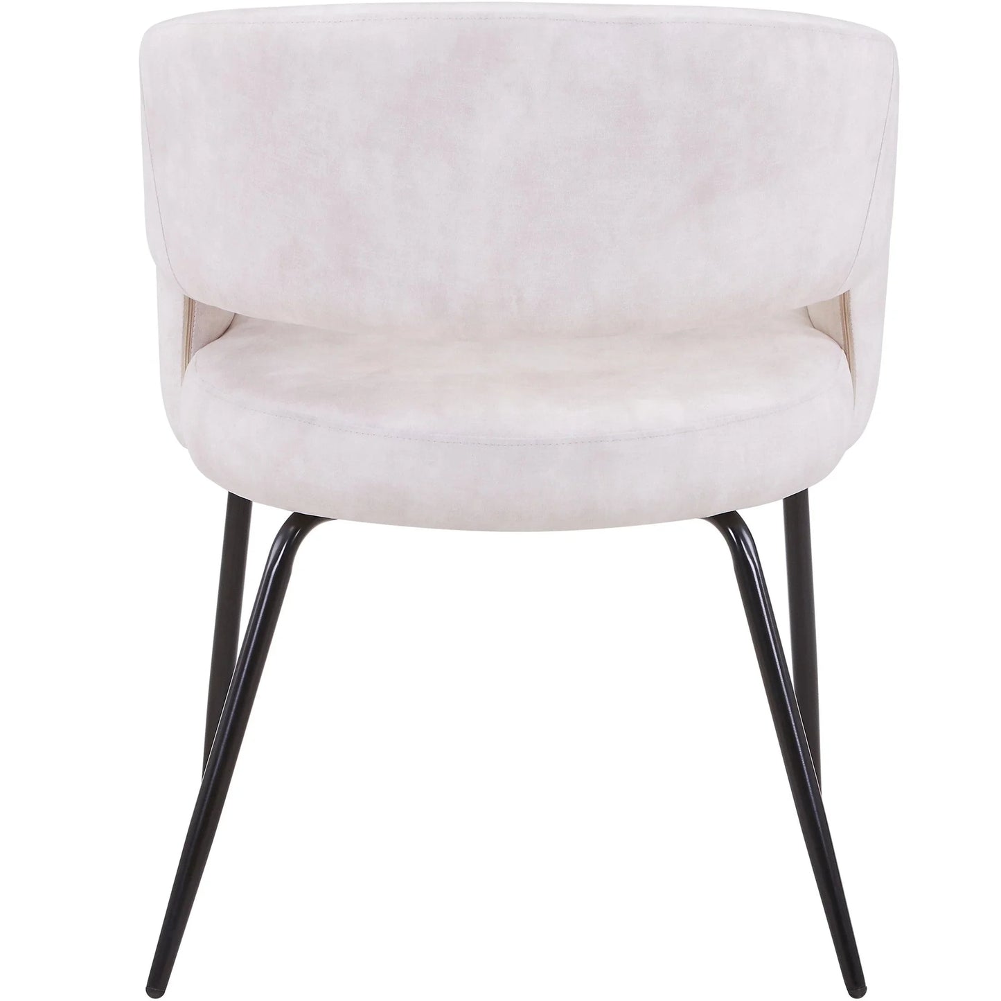 Gavin Dining Chair Upholstered in Leather/Velvet with Open Curved Backrest in Black Iron Set of 2 - Elax Furniture