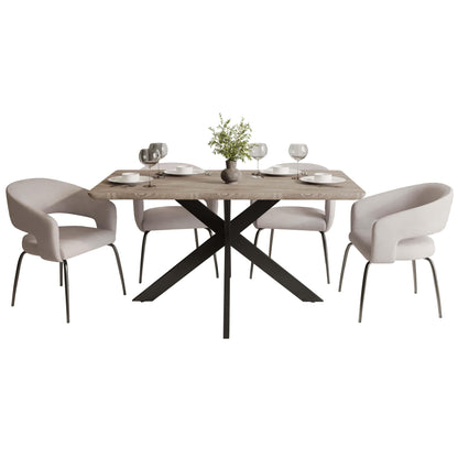 Ravenna 5-Piece Dining Set with Rectangular Dining Table in Maple and 6 Dining Chairs - Elax Furniture