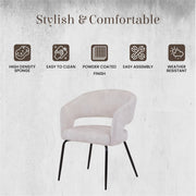Gavin Dining Chair Upholstered in Leather/Velvet with Open Curved Backrest in Black Iron - Elax Furniture