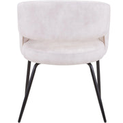 Gavin Dining Chair Upholstered in Leather/Velvet with Open Curved Backrest in Black Iron - Elax Furniture