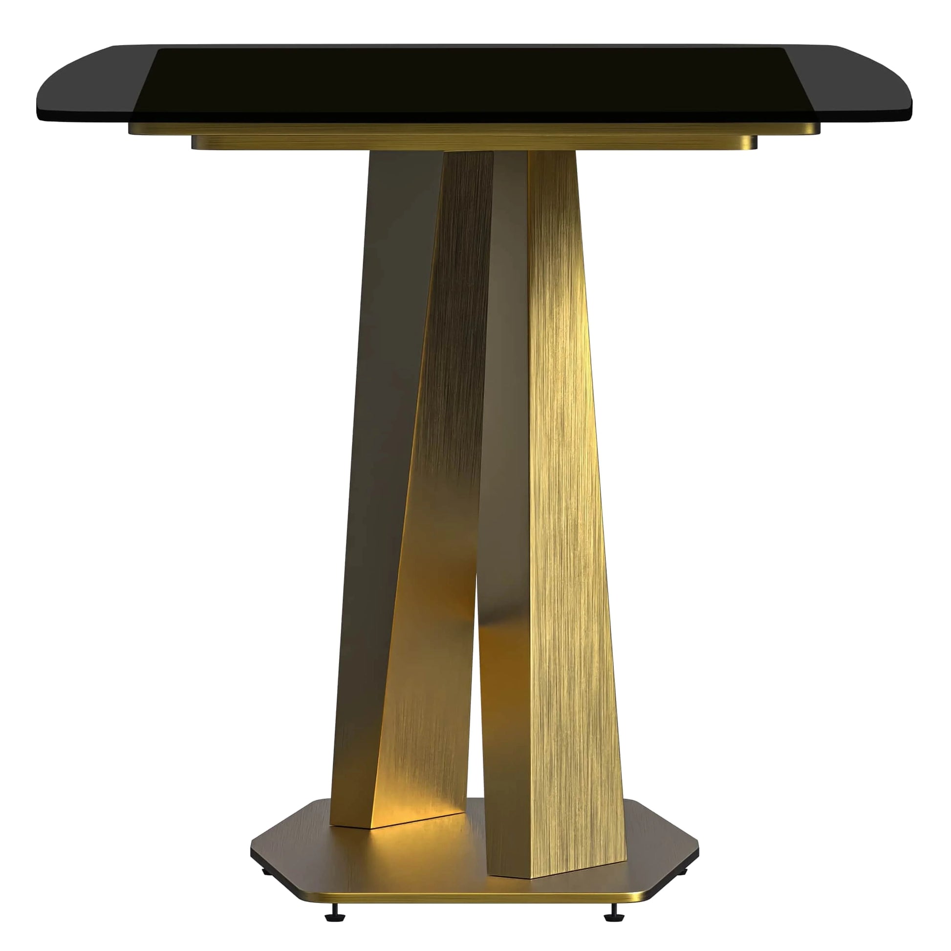 Voren 7-Piece Dining Set with Rectangular Glass Dining Table Gold Base and 6 Velvet/Leather Dining Chairs with Iron Base - Elax Furniture