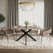 Ravenna 5-Piece Dining Set with Rectangular Dining Table in Maple and 6 Dining Chairs - Elax Furniture